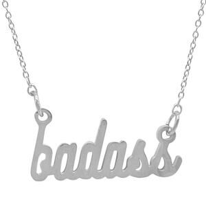 Adornia Cursive Badass Necklace Silver